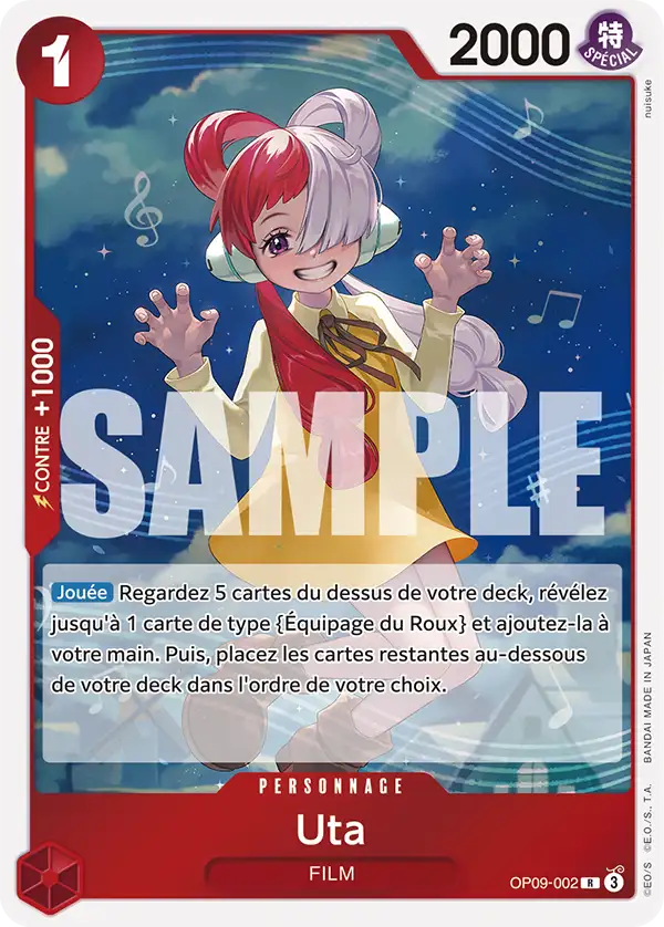 OP09-002 - Uta — Carte One Piece Les Nouveaux Empereurs 002