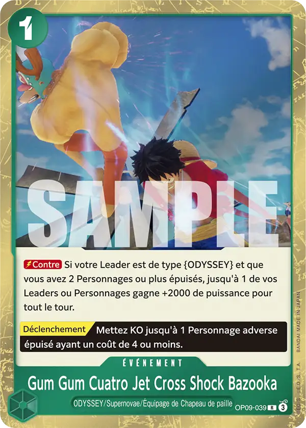 OP09-039 - Gum Gum Cuatro Jet Cross Shock Bazooka — Carte One Piece Les Nouveaux Empereurs 039