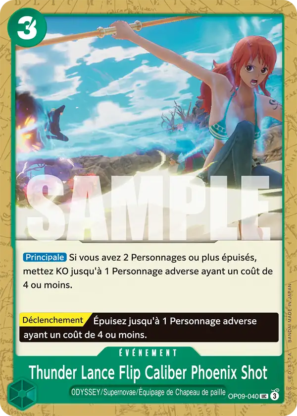 OP09-040 - Thunder Lance Flip Caliber Phoenix Shot — Carte One Piece Les Nouveaux Empereurs 040