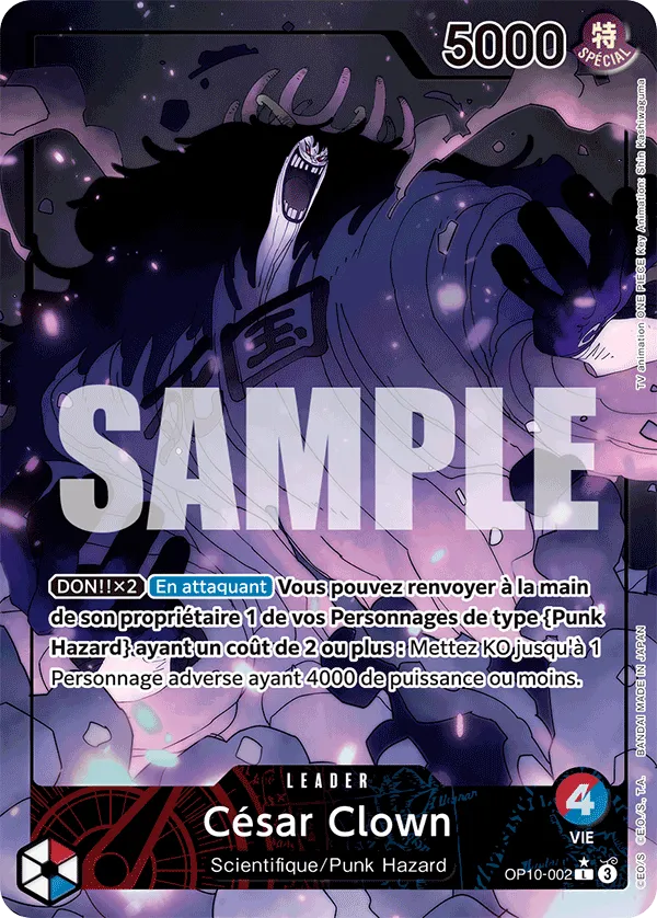 OP10-002 - César Clown V2 — Carte One Piece Sang Royal 002