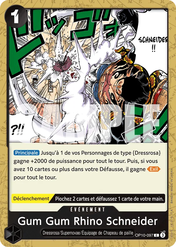 OP10-097 - Gum Gum Rhino Schneider — Carte One Piece Sang Royal 097