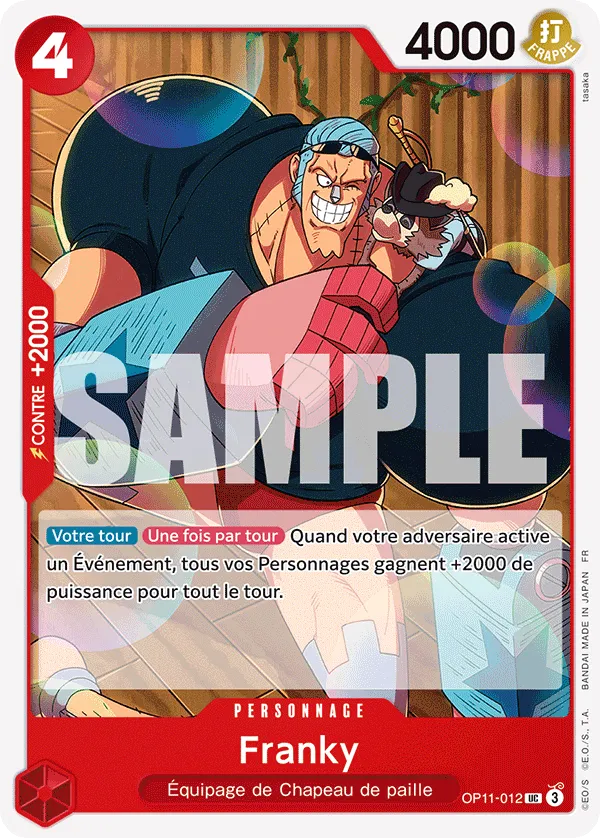 OP11-012 - Franky — Carte One Piece Des Poings Vifs comme l'Éclair 012