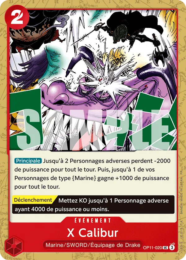 OP11-020 - X Calibur — Carte One Piece Des Poings Vifs comme l'Éclair 020