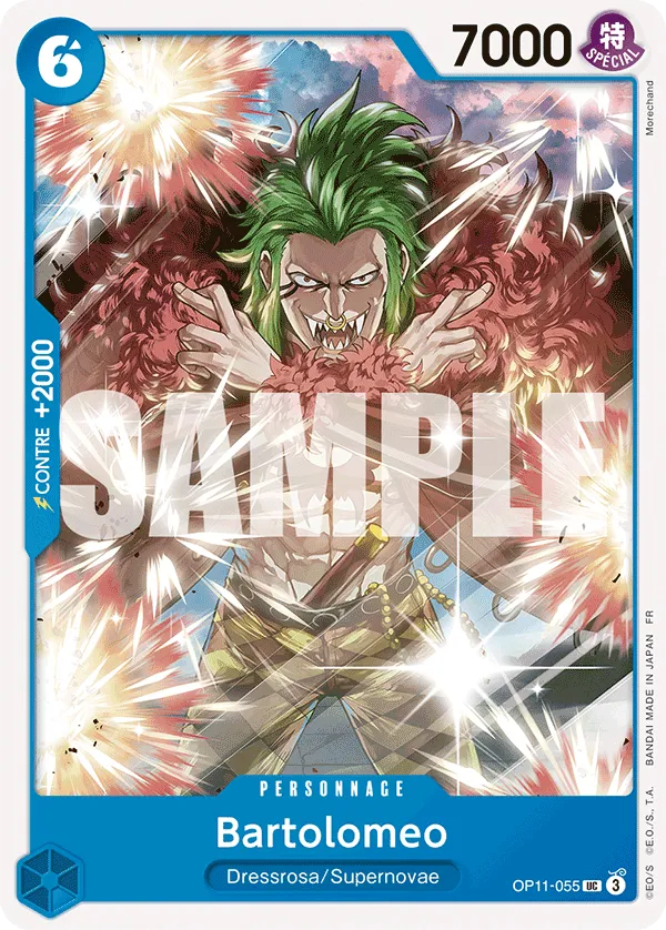 OP11-055 - Bartolomeo — Carte One Piece Des Poings Vifs comme l'Éclair 055