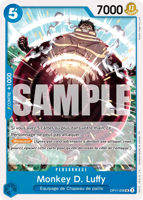 OP11-058 - Monkey D. Luffy — Carte One Piece Des Poings Vifs comme l'Éclair 058