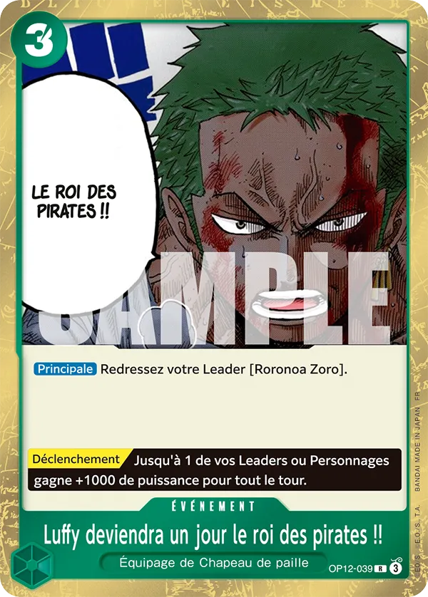 OP12-039 - Luffy deviendra un jour le roi des pirates !! — Carte One Piece L'Héritage du Maître 039