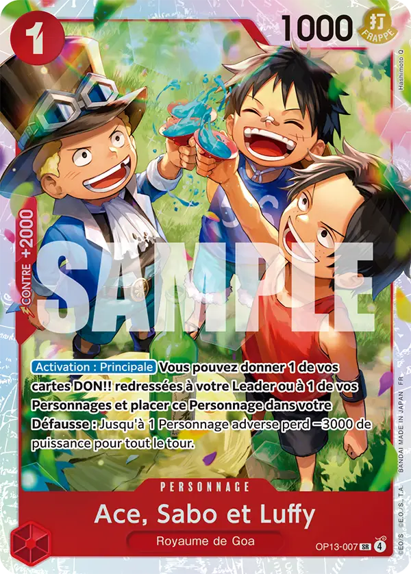 OP13-007 - Ace, Sabo et Luffy — Carte One Piece Successeurs 007