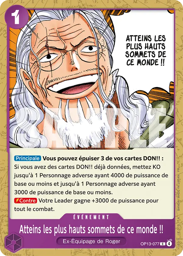 OP13-077 - Atteins les plus hauts sommets de ce monde !! — Carte One Piece Successeurs 077