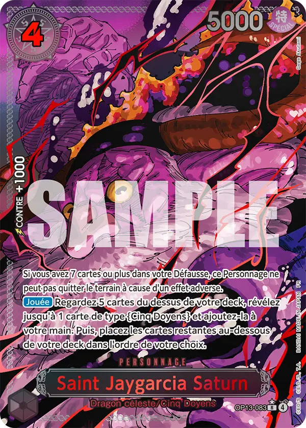 OP13-083 - Saint Jaygarcia Saturn V3 (Special Cinq Doyens) — Carte One Piece Successeurs 083