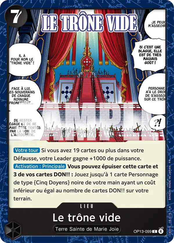 OP13-099 - Le trône vide — Carte One Piece Successeurs 099