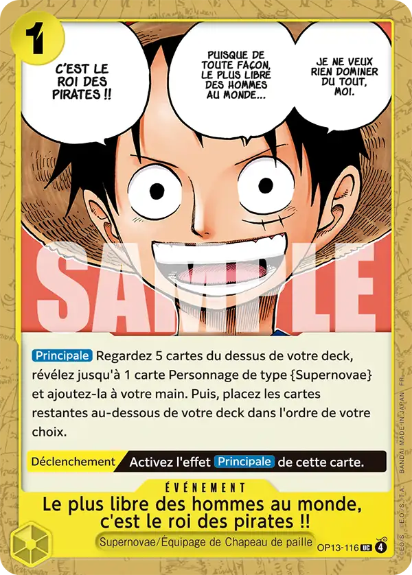 OP13-116 - Le plus libre des hommes au monde, c'est le roi des pirates !!