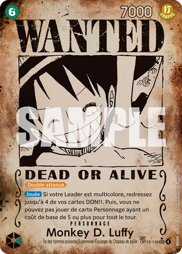 OP13-118 - Monkey D. Luffy V5 (Wanted)