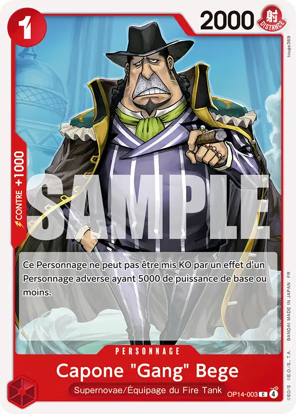 OP14-003 - Capone "Gang" Bege — Carte One Piece Les Sept de la Mer d'Azur 003