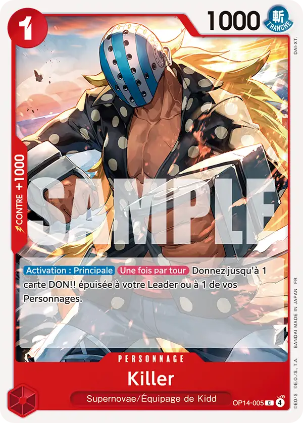OP14-005 - Killer — Carte One Piece Les Sept de la Mer d'Azur 005