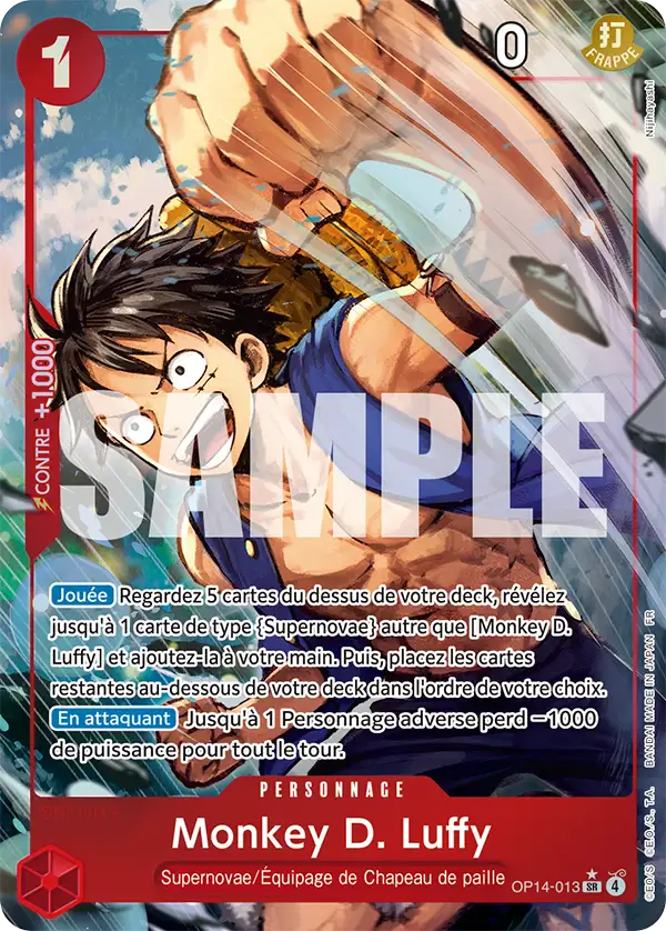 OP14-013 - Monkey D. Luffy V2 — Carte One Piece Les Sept de la Mer d'Azur 013