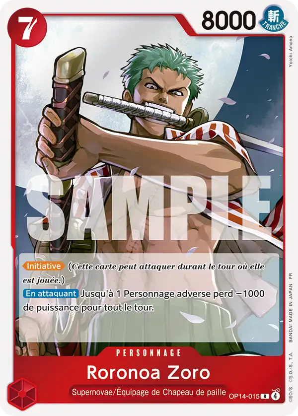 OP14-015 - Roronoa Zoro — Carte One Piece Les Sept de la Mer d'Azur 015