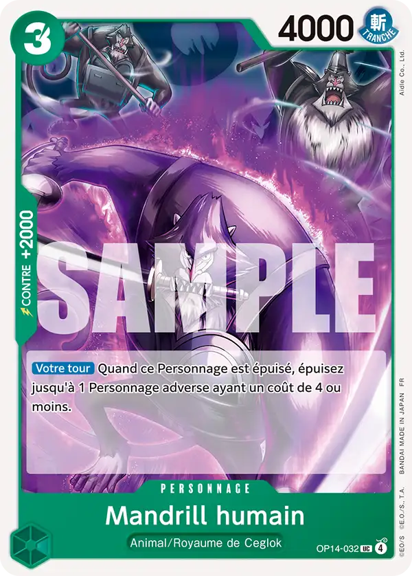 OP14-032 - Mandrill humain — Carte One Piece Les Sept de la Mer d'Azur 032