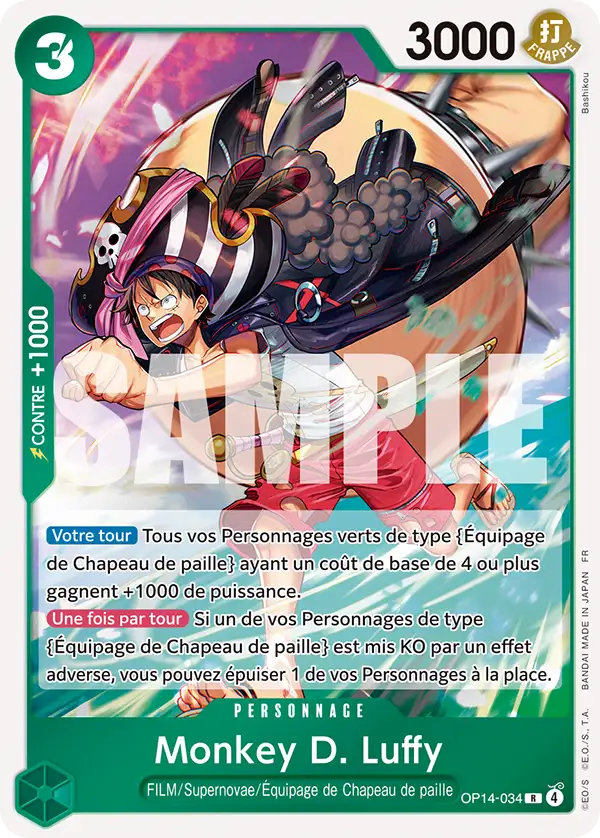 OP14-034 - Monkey D. Luffy — Carte One Piece Les Sept de la Mer d'Azur 034