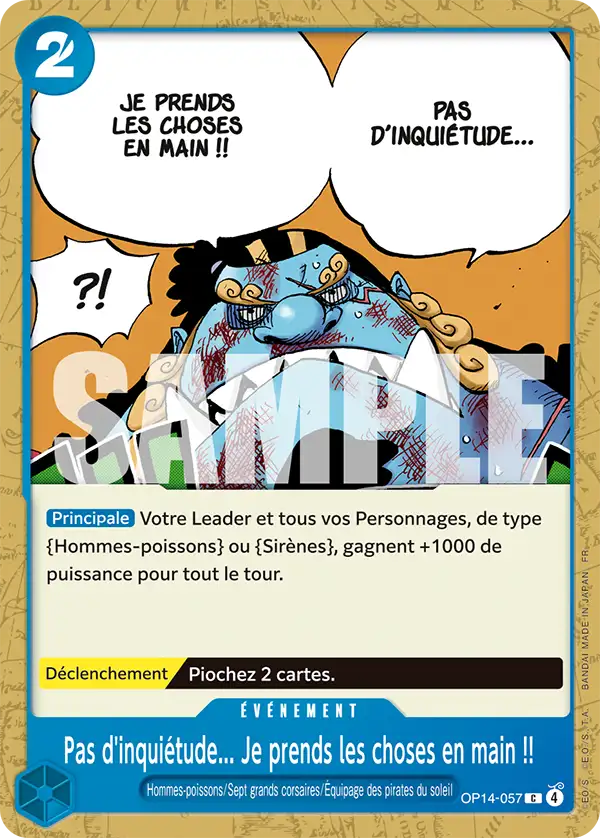OP14-057 - Pas d'inquiétude... Je prends les choses en main !! — Carte One Piece Les Sept de la Mer d'Azur 057