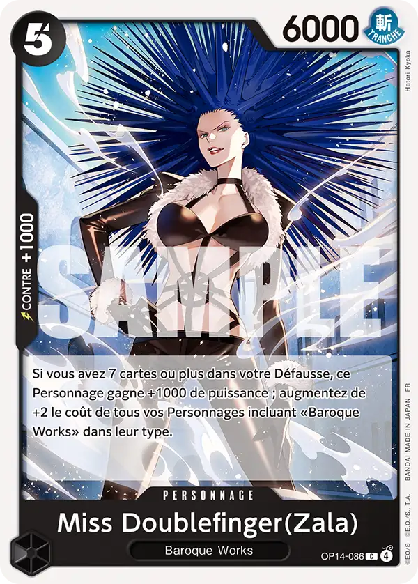 OP14-086 - Miss Doublefinger (Zala) — Carte One Piece Les Sept de la Mer d'Azur 086
