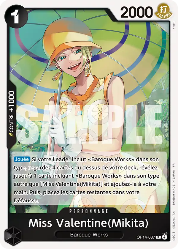 OP14-087 - Miss Valentine (Mikita) — Carte One Piece Les Sept de la Mer d'Azur 087