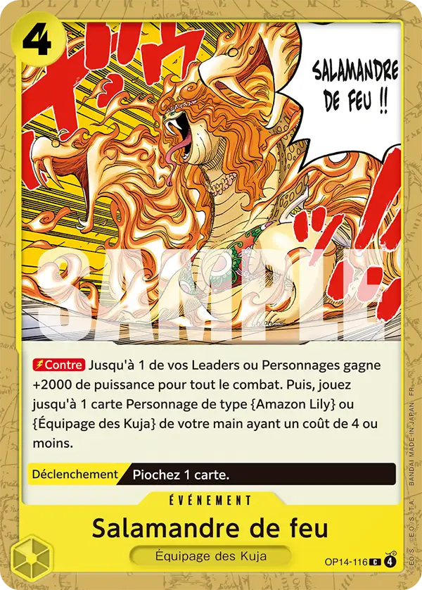 OP14-116 - Salamandre de feu — Carte One Piece Les Sept de la Mer d'Azur 116