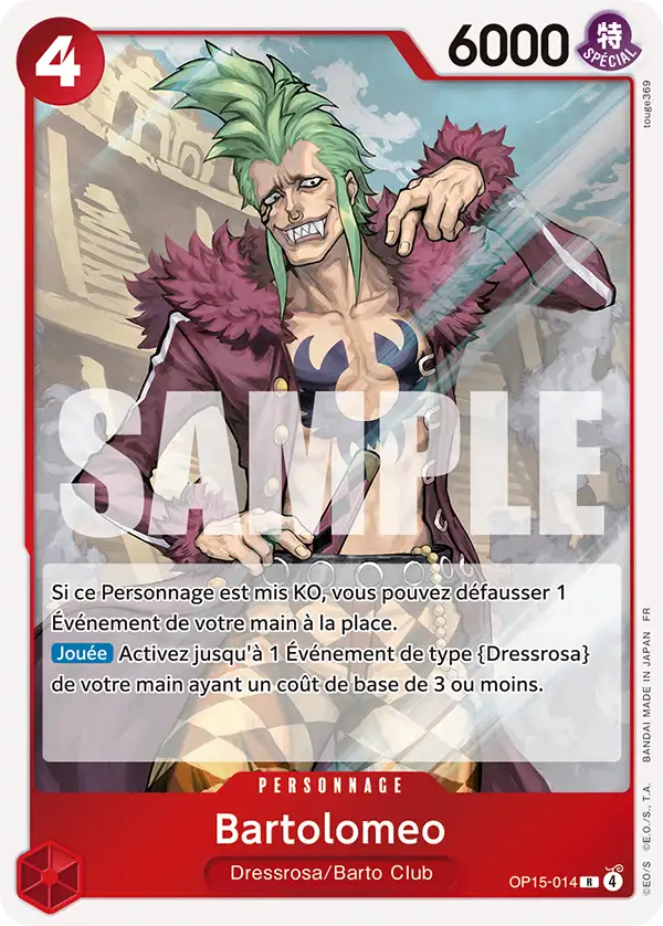 OP15-014 - Bartolomeo — Carte One Piece Aventure sur l'Île de Dieu 014