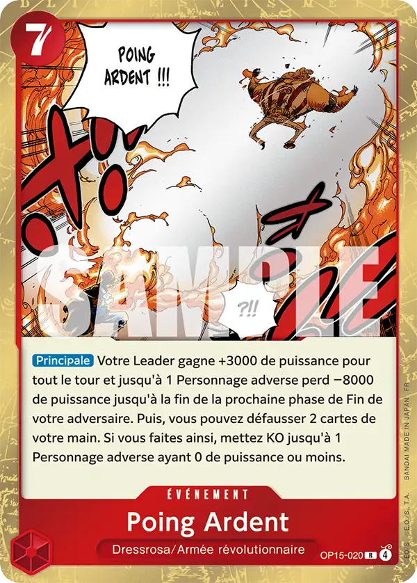 OP15-020 - Poing Ardent — Carte One Piece Aventure sur l'Île de Dieu 020