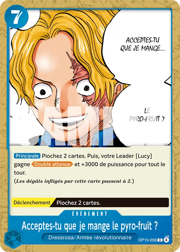 OP15-056 - Acceptes-tu que je mange le pyro-fruit ? — Carte One Piece Aventure sur l'Île de Dieu 056