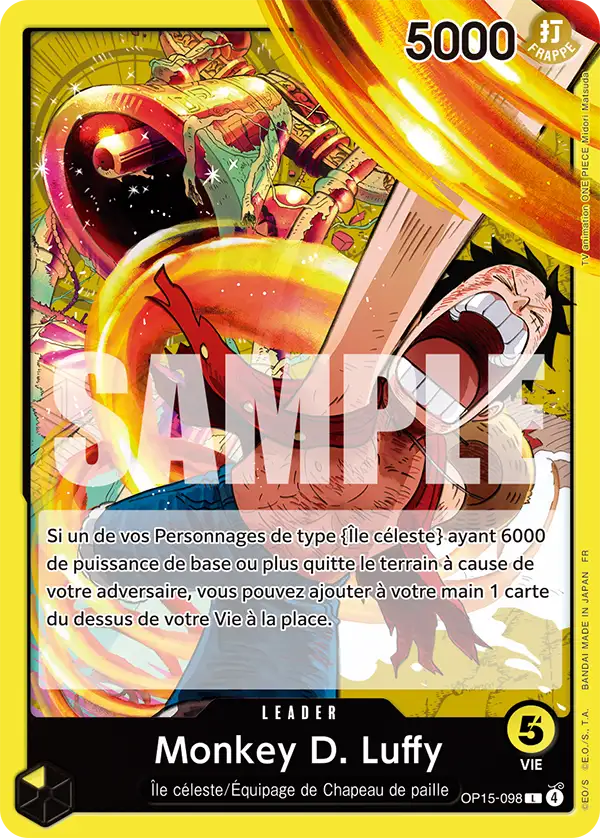 OP15-098 - Monkey D. Luffy — Carte One Piece Aventure sur l'Île de Dieu 098