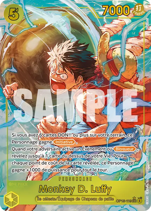 OP15-119 - Monkey D. Luffy V2 — Carte One Piece Aventure sur l'Île de Dieu 119