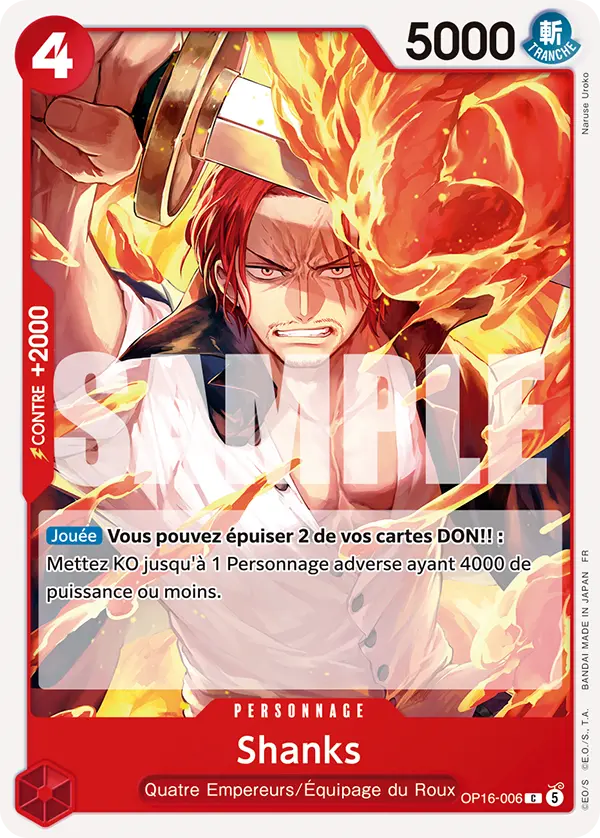 OP16-006 - Shanks — Carte One Piece L'Heure de la Bataille Décisive 006
