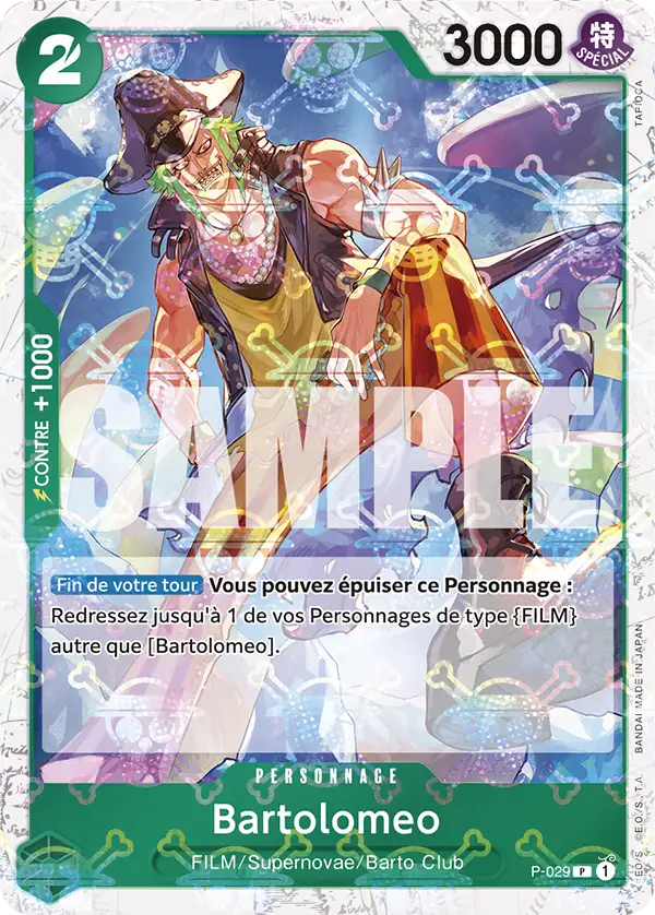 P-029 - Bartolomeo — Carte One Piece Premium Booster — The Best 029