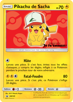 SM109 - Pikachu de Sacha — Carte Pokémon Promo SM 109/248