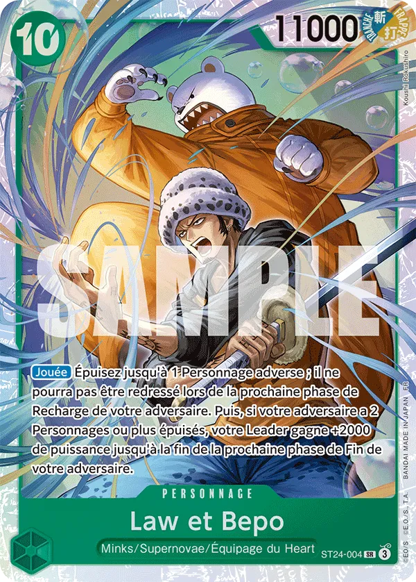 ST24-004 - Law et Bepo — Carte One Piece Deck pour Débutant — Jewelry Bonney 004