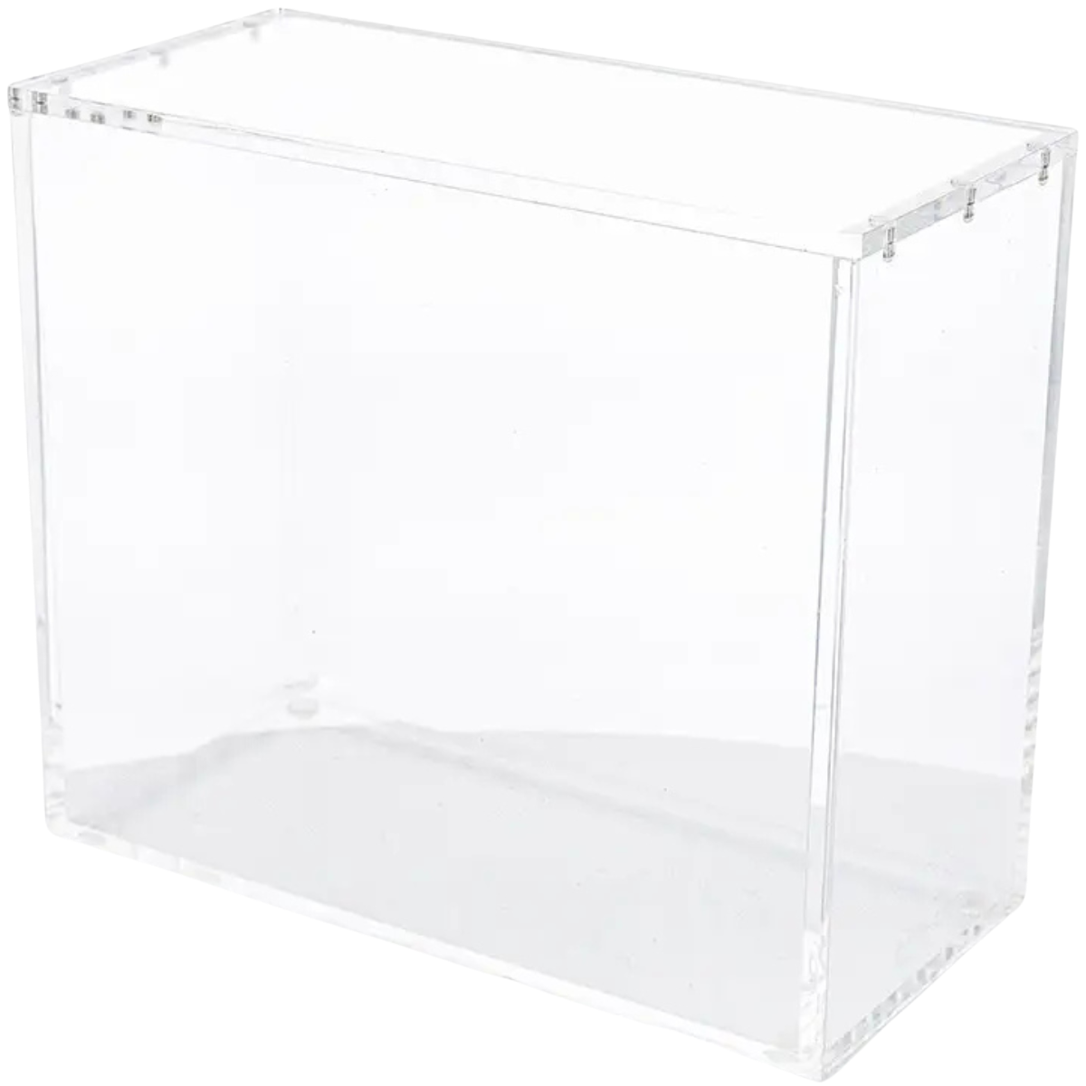 Boîtier acrylique Phoenix Shield vide, vue de trois quarts avec son couvercle en place