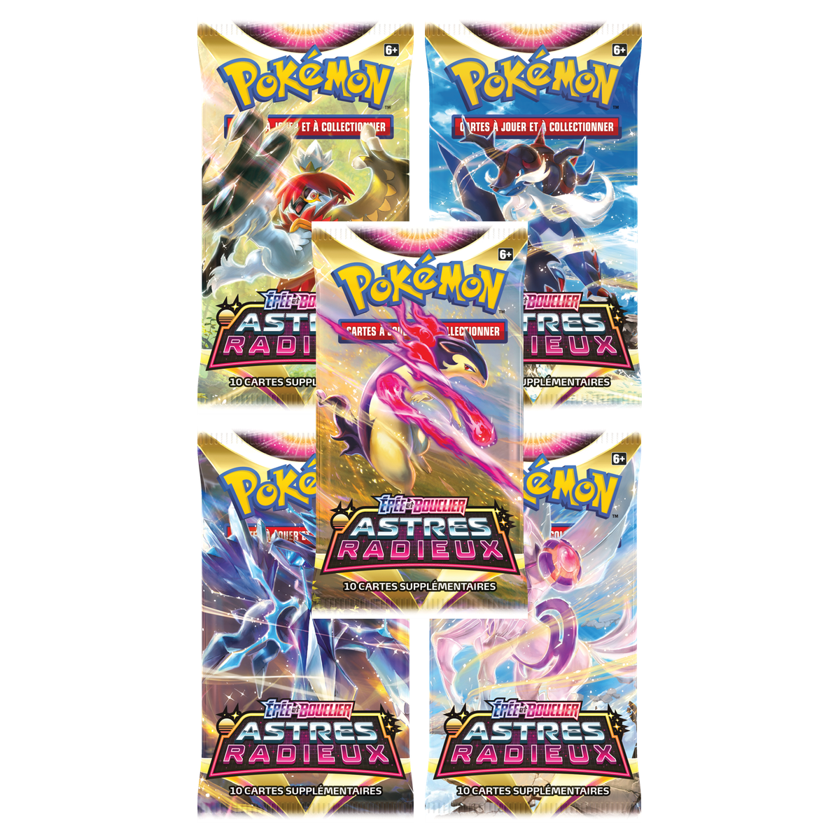 Artset Pokémon Astres Radieux : les 5 boosters scellés du set