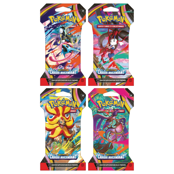 Artset Pokémon Chaos Ascendant : les 4 blisters scellés du set