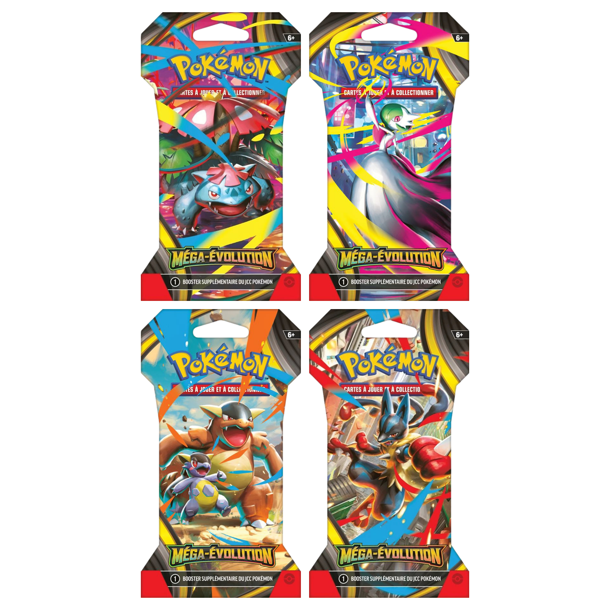 Artset Pokémon Méga-Évolution : les 4 blisters scellés du set