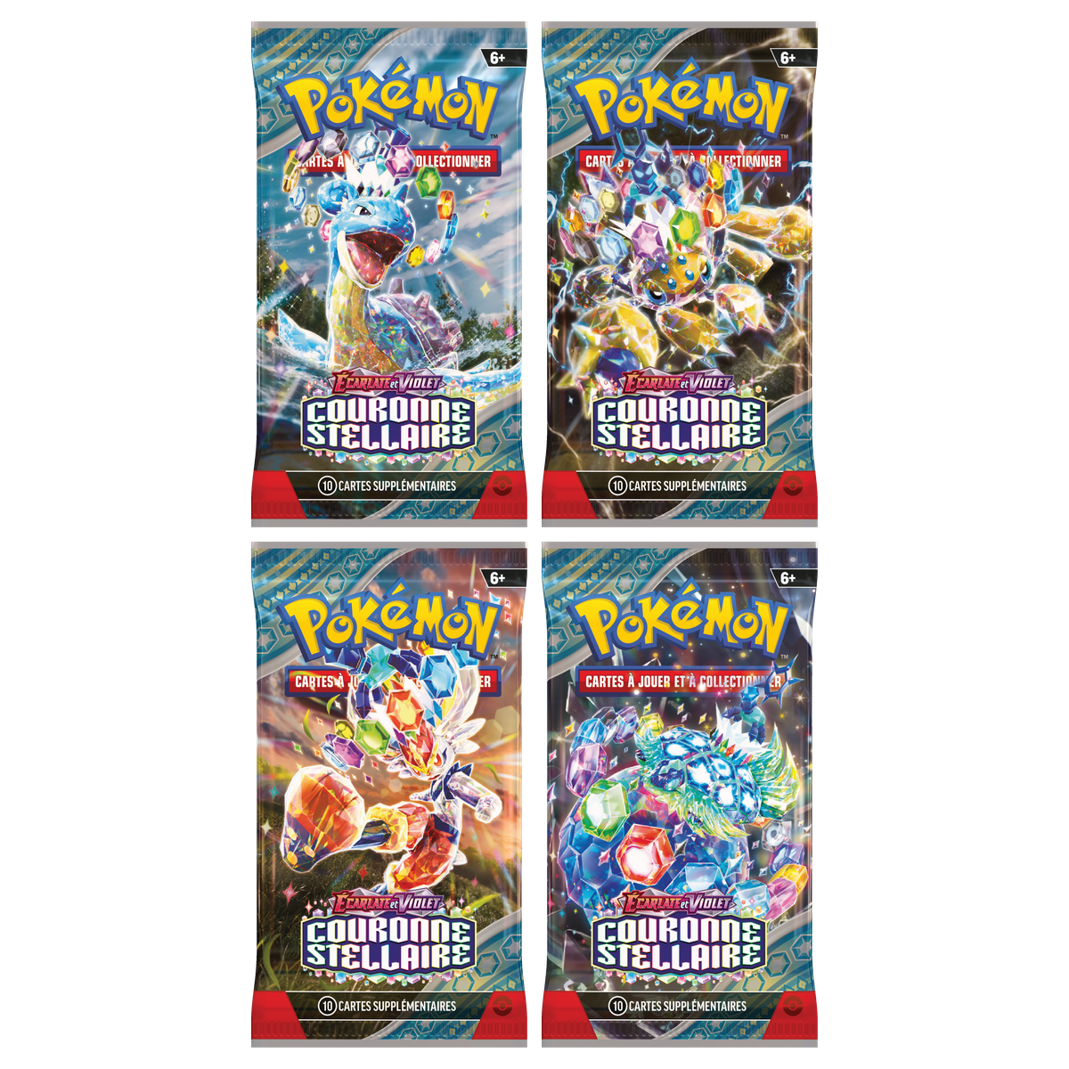 Artset Pokémon Couronne Stellaire : les 4 boosters scellés du set