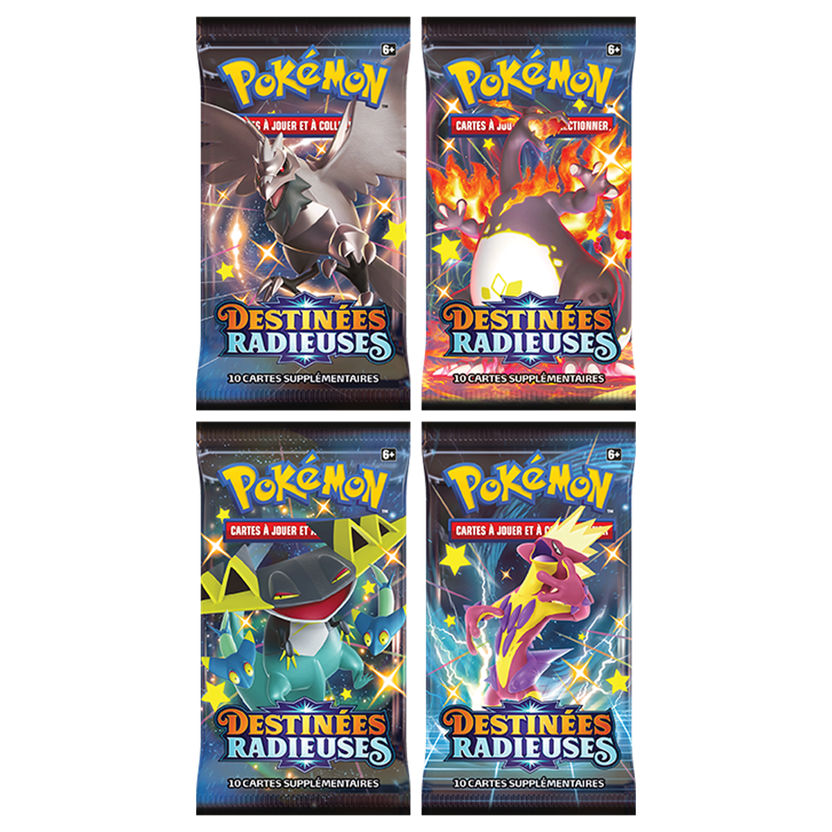 Artset Pokémon Destinées Radieuses : les 4 boosters scellés du set