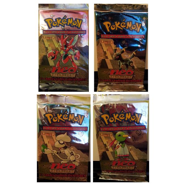 Artset Pokémon Neo Discovery : les 4 boosters scellés du set