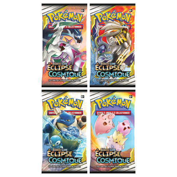 Artset Pokémon Éclipse Cosmique : les 4 boosters scellés du set