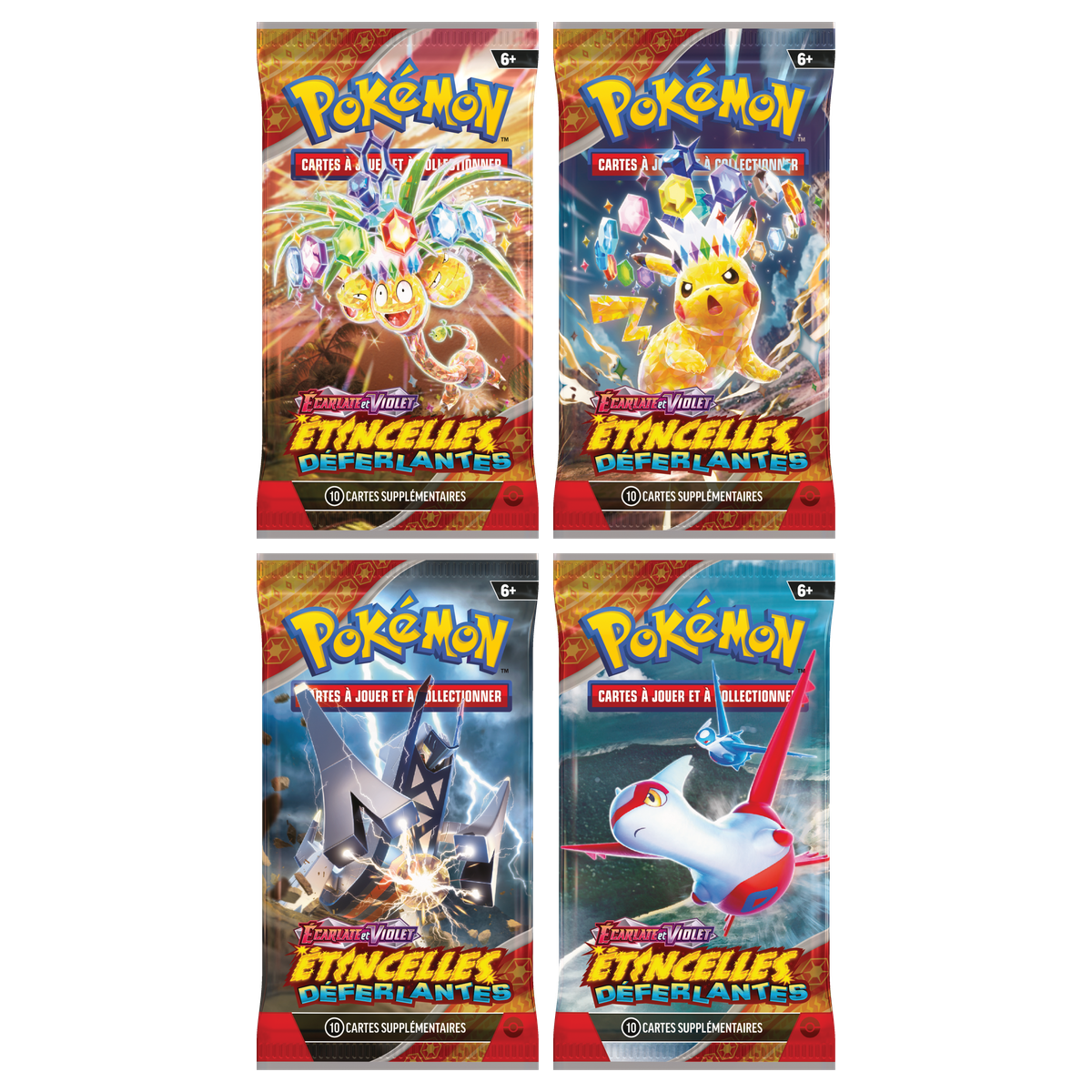 Artset Pokémon Étincelles Déferlantes : les 4 boosters scellés du set