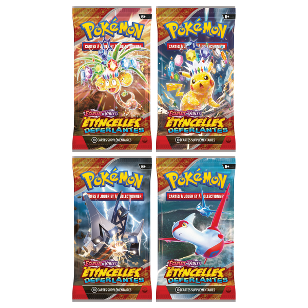 Artset Pokémon Étincelles Déferlantes : les 4 boosters scellés du set
