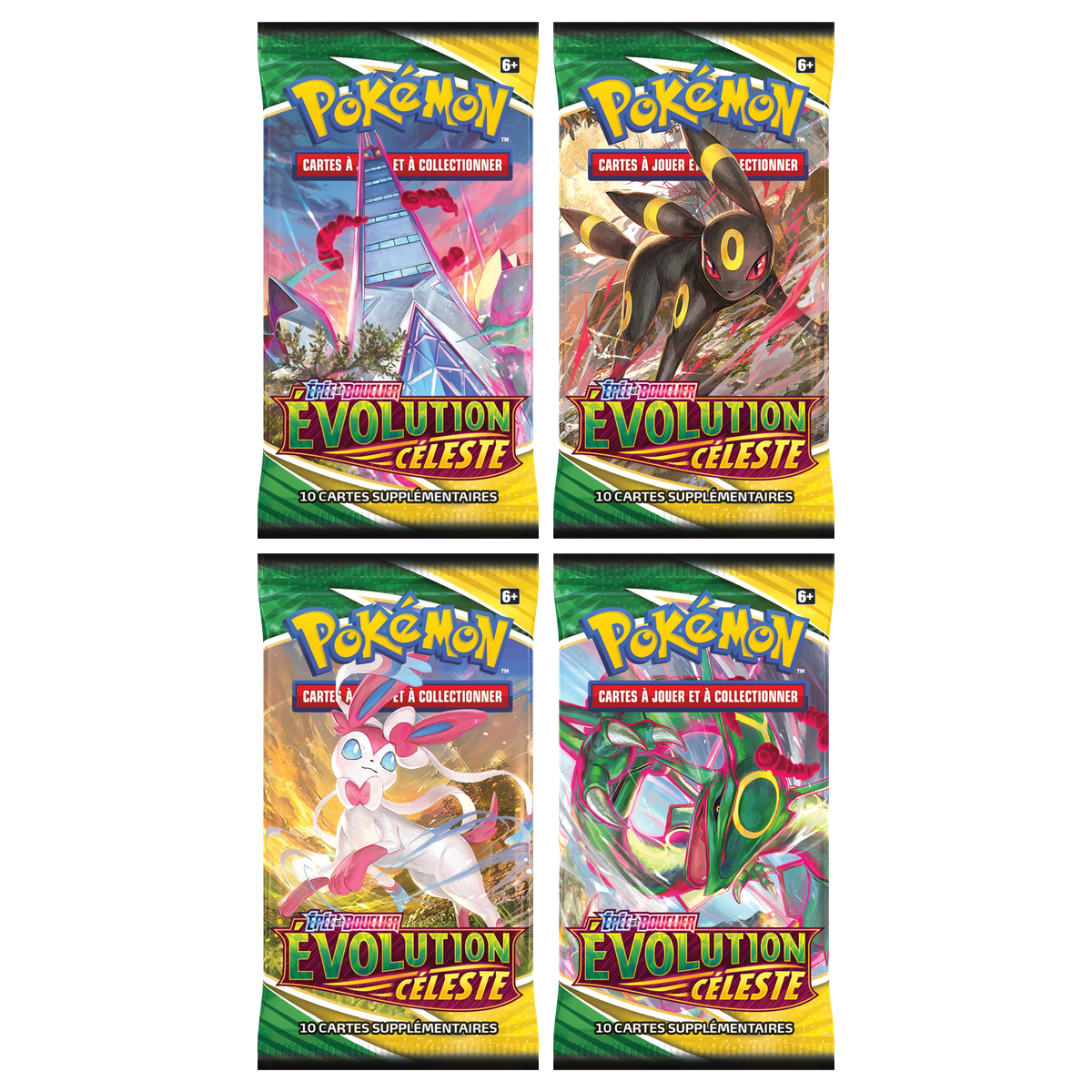 Artset Pokémon Évolution Céleste : les 4 boosters scellés du set