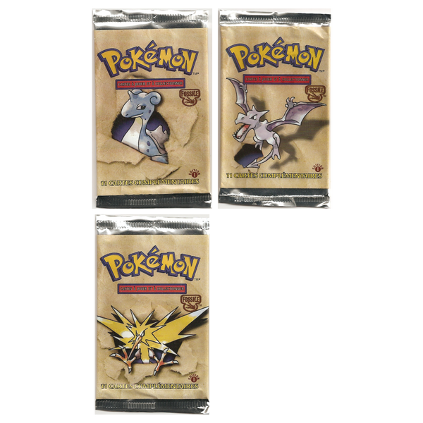Artset Pokémon Fossile : les 3 boosters scellés du set