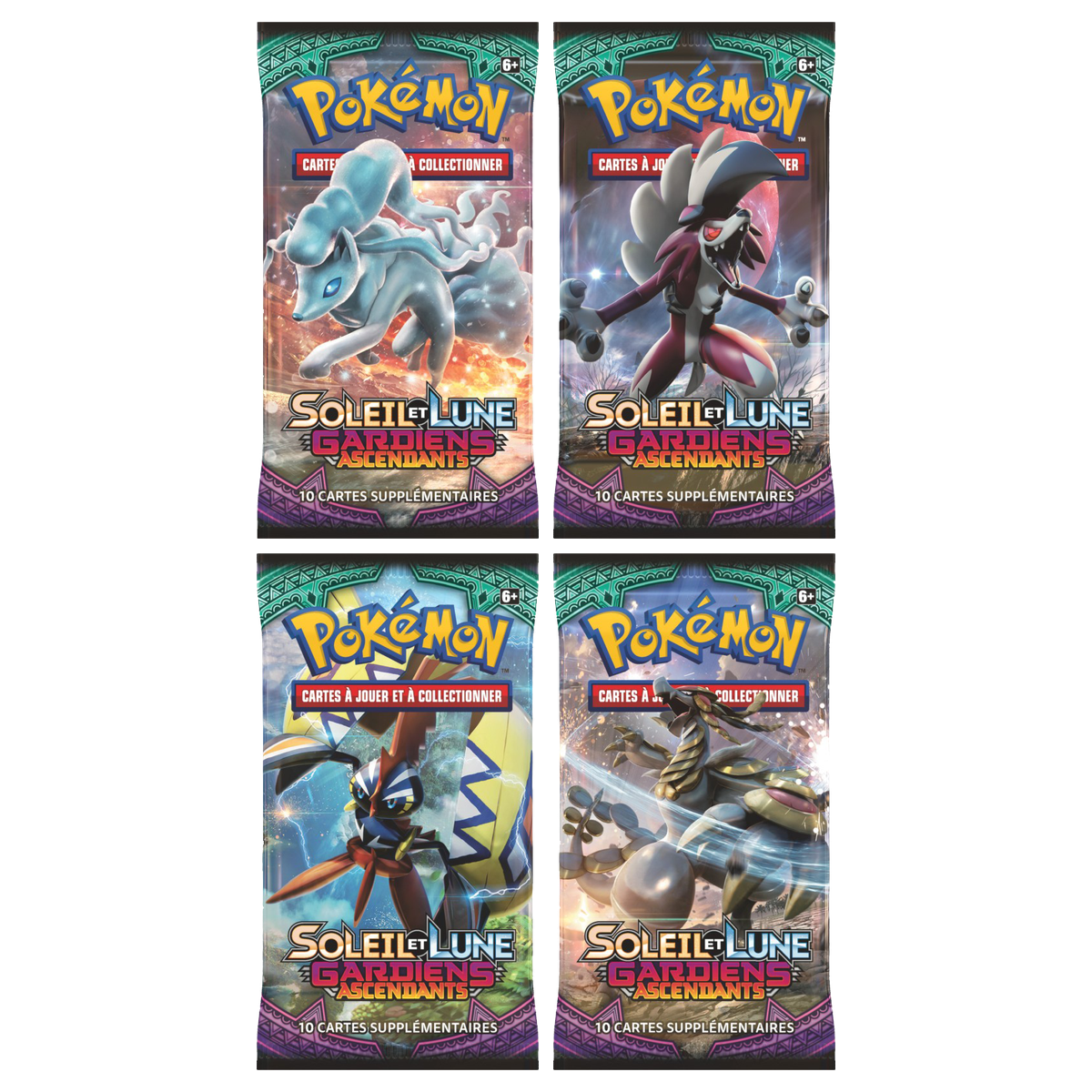 Artset Pokémon Gardiens Ascendants : les 4 boosters scellés du set