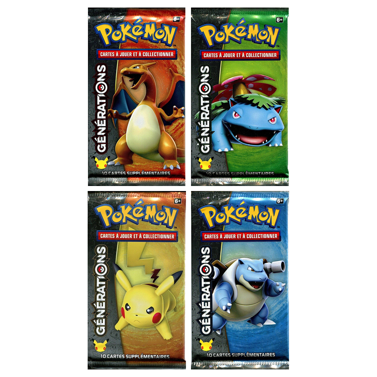 Artset Pokémon Générations : les 4 boosters scellés du set
