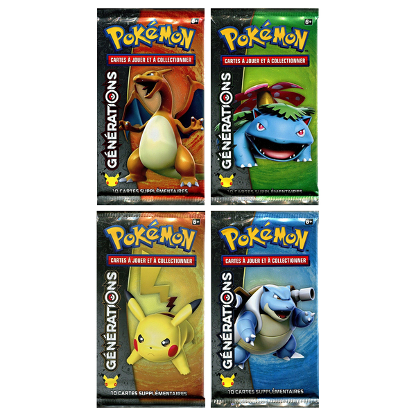 Artset Pokémon Générations : les 4 boosters scellés du set
